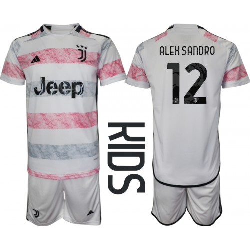 Maillot de foot Juventus Alex Sandro #12 Extérieur enfant 2023-24 Manches Courte (+ pantalon court)
